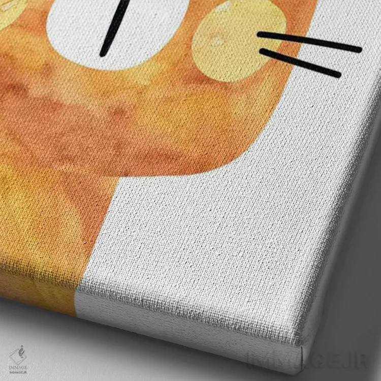 تابلو دکوراتیو ببر آبرنگی اثر پیکسی پیپر - نمای نزدیک بافت بوم