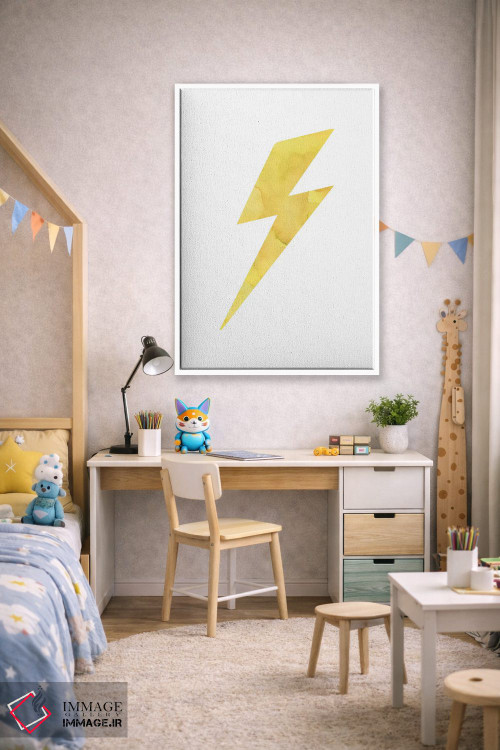 تابلو دکوراتیو تصویر آبرنگی رعد و برق اثر پیکسی پیپر - D1W