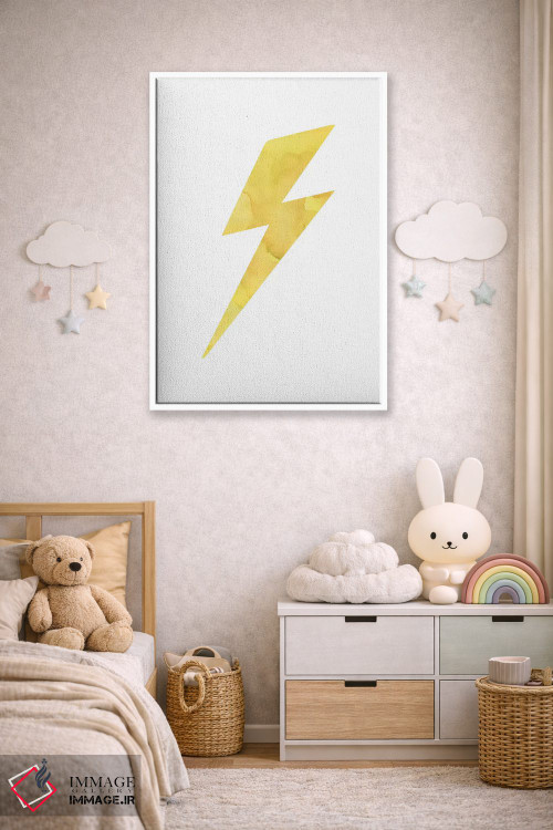 تابلو دکوراتیو تصویر آبرنگی رعد و برق اثر پیکسی پیپر - D4W