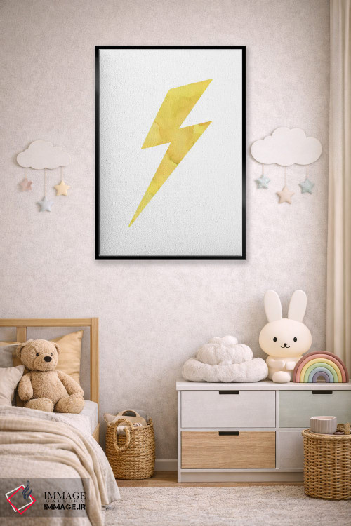 تابلو دکوراتیو تصویر آبرنگی رعد و برق اثر پیکسی پیپر - D5B