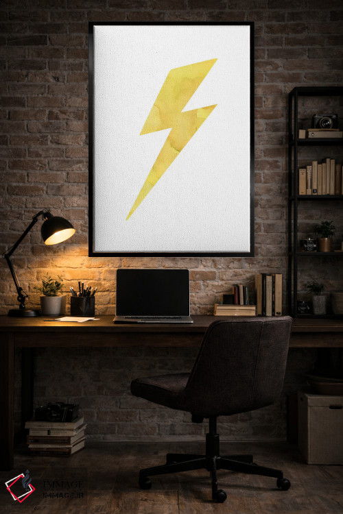 تابلو دکوراتیو تصویر آبرنگی رعد و برق اثر پیکسی پیپر - D6B