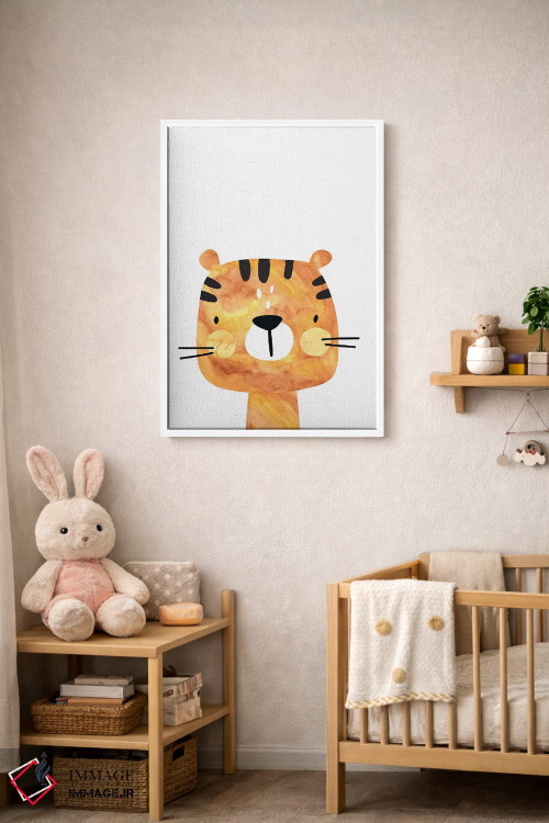 تابلو دکوراتیو ببر آبرنگی اثر پیکسی پیپر - D3W