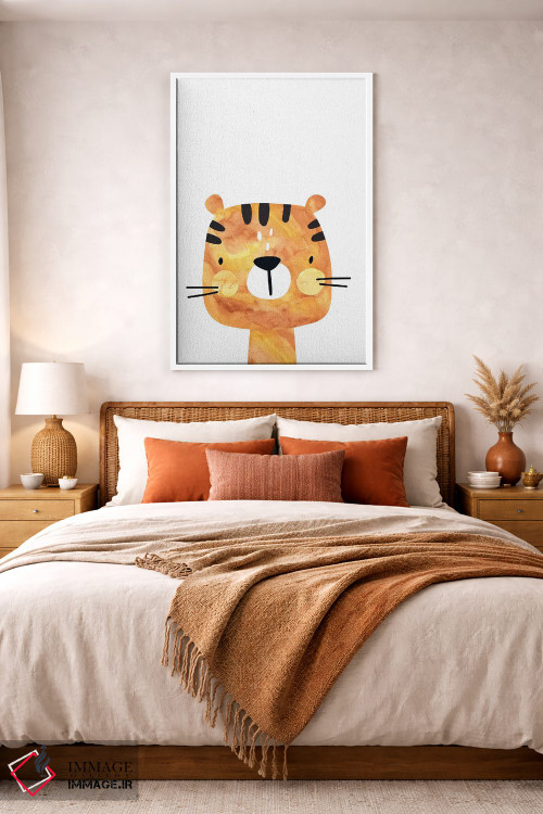 تابلو دکوراتیو ببر آبرنگی اثر پیکسی پیپر - D2W