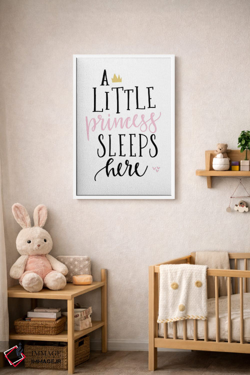 تابلو دکوراتیو یک پرنسس کوچک طلایی صورتی اثر پیکسی پیپر - D4W