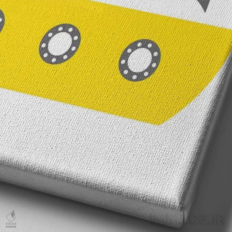 تابلو دکوراتیو قایق زرد - طرح نوردیک اثر پیکسی پیپر - نمای نزدیک بافت بوم