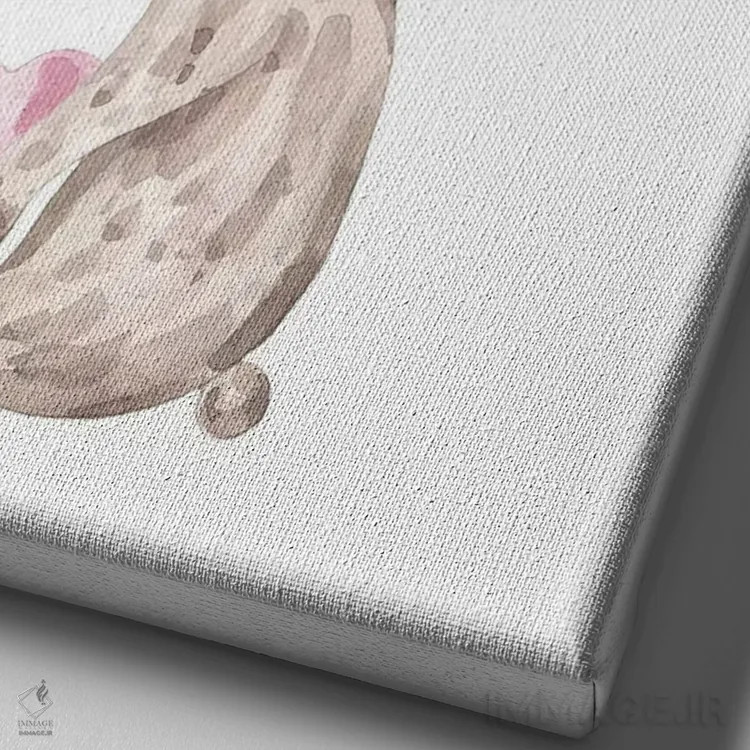 تابلو دکوراتیو تو بسیار دوست داشتنی هستی - خرگوش آبرنگی اثر پیکسی پیپر - نمای نزدیک بافت بوم