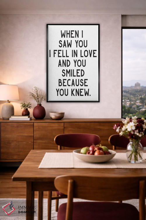 تابلو دکوراتیو وقتی تو را دیدم عاشق شدم اثر پیکسی پیپر - D4B