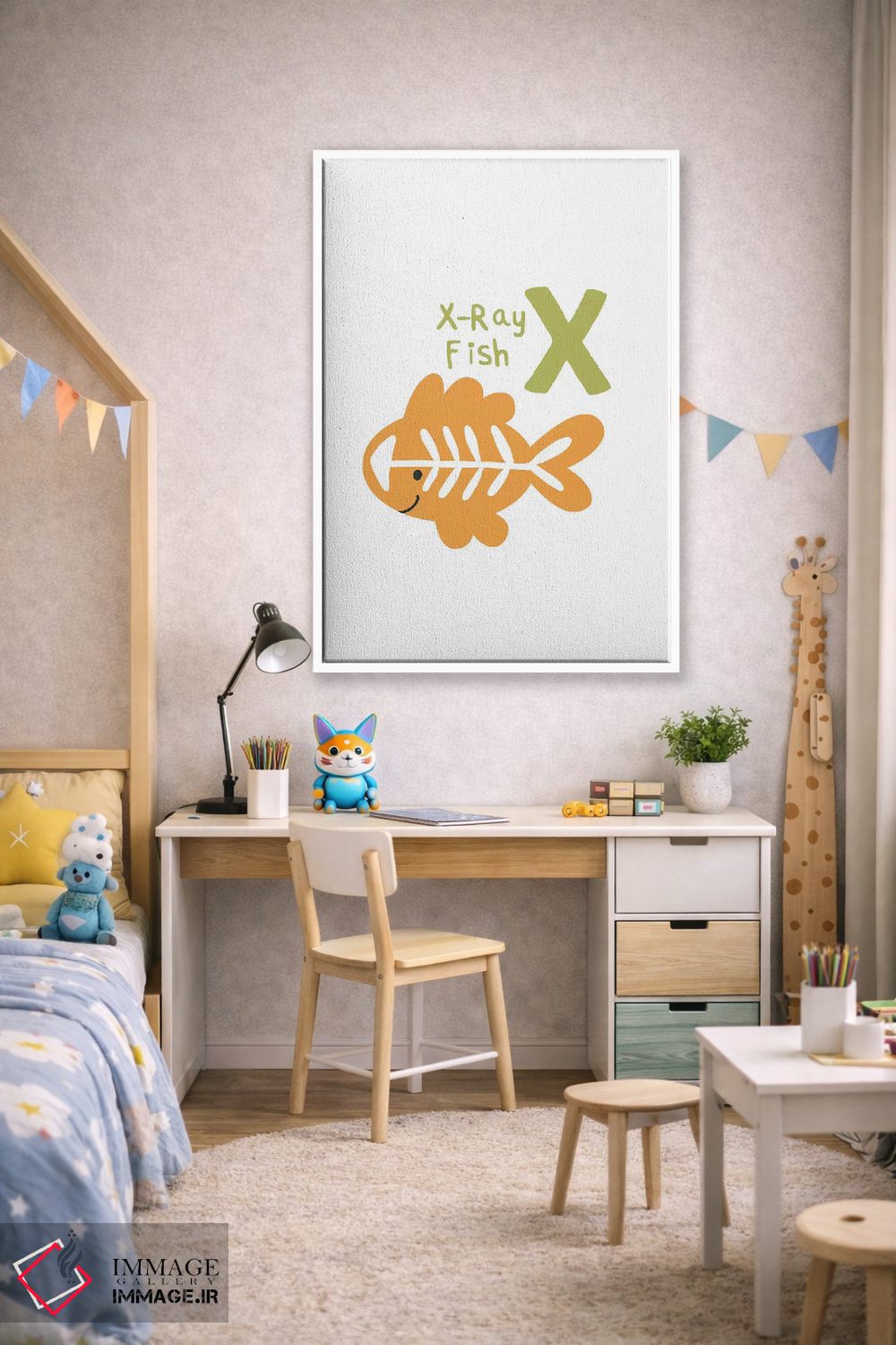 تابلو دکوراتیو الفبای حیوانات اثر پیکسی پیپر - D1W