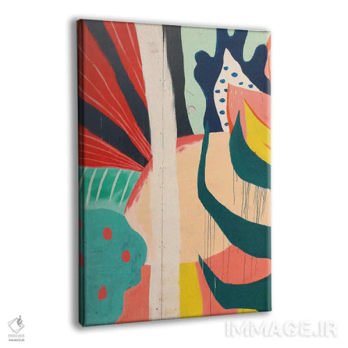 تابلو انتزاعی اشکال انتزاعی نقاشی شده اثر پیکسی پیپر - نمای پرسپکتیو محصول