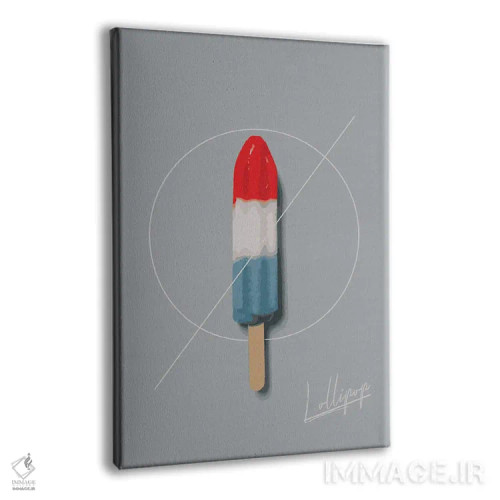 تابلو مدرن آب نبات چوبی اثر پیکسی پیپر - نمای پرسپکتیو محصول