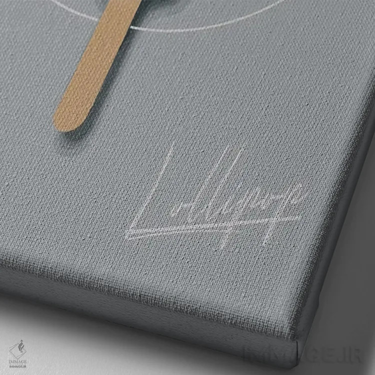 تابلو مدرن آب نبات چوبی اثر پیکسی پیپر - نمای نزدیک بافت بوم