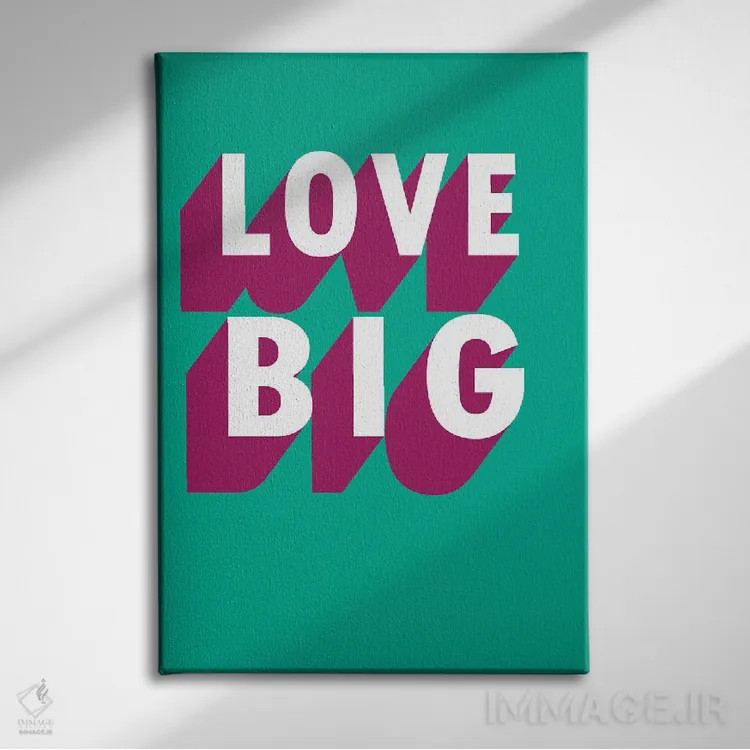 تابلو مدرن عشق - سایه بزرگ اثر پیکسی پیپر - نمای روبهرو روی دیوار