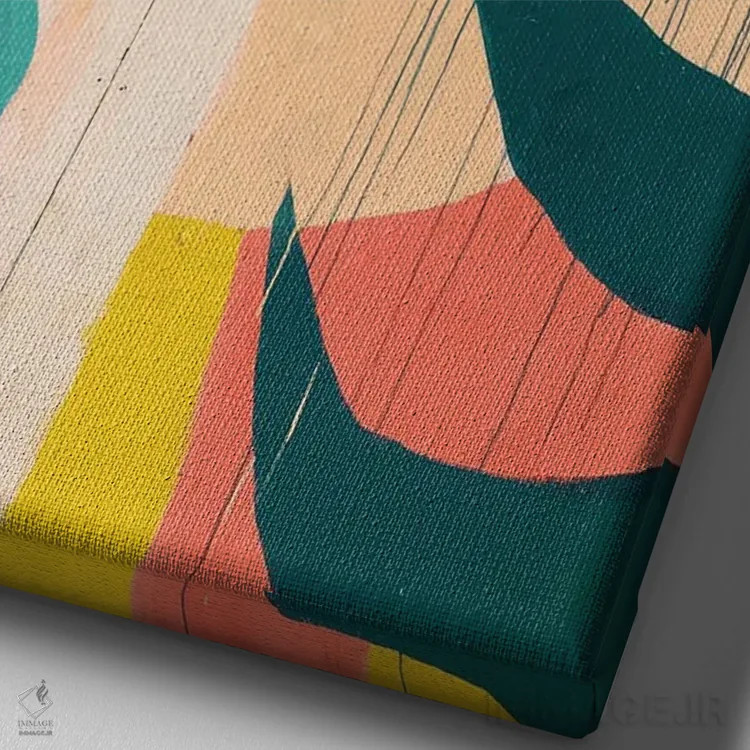 تابلو انتزاعی اشکال انتزاعی نقاشی شده اثر پیکسی پیپر - نمای نزدیک بافت بوم