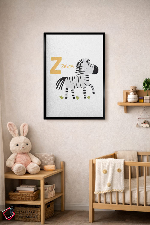 تابلو دکوراتیو الفبای حیوانات اثر پیکسی پیپر - D3B