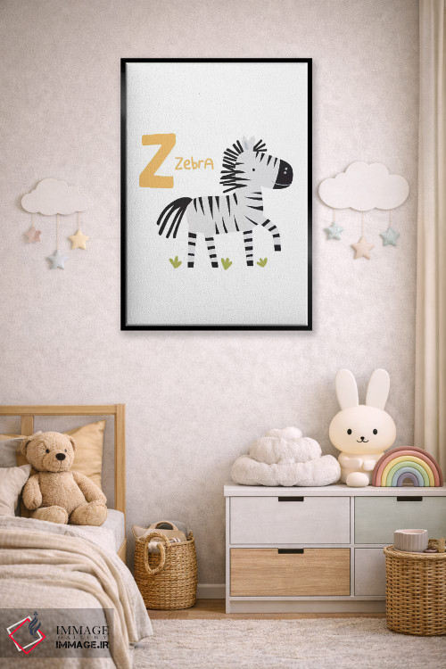 تابلو دکوراتیو الفبای حیوانات اثر پیکسی پیپر - D4B