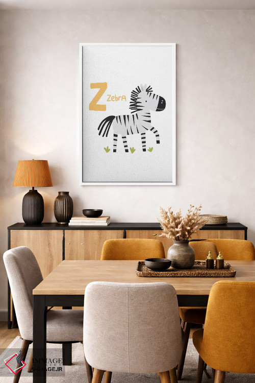 تابلو دکوراتیو الفبای حیوانات اثر پیکسی پیپر - D5W