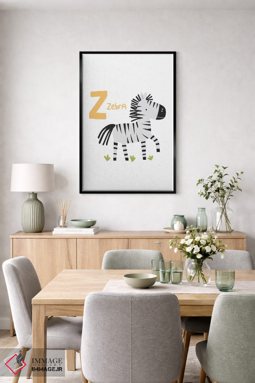 تابلو دکوراتیو الفبای حیوانات اثر پیکسی پیپر - D6B