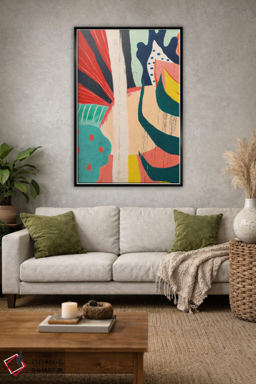 تابلو انتزاعی اشکال انتزاعی نقاشی شده اثر پیکسی پیپر - D1B