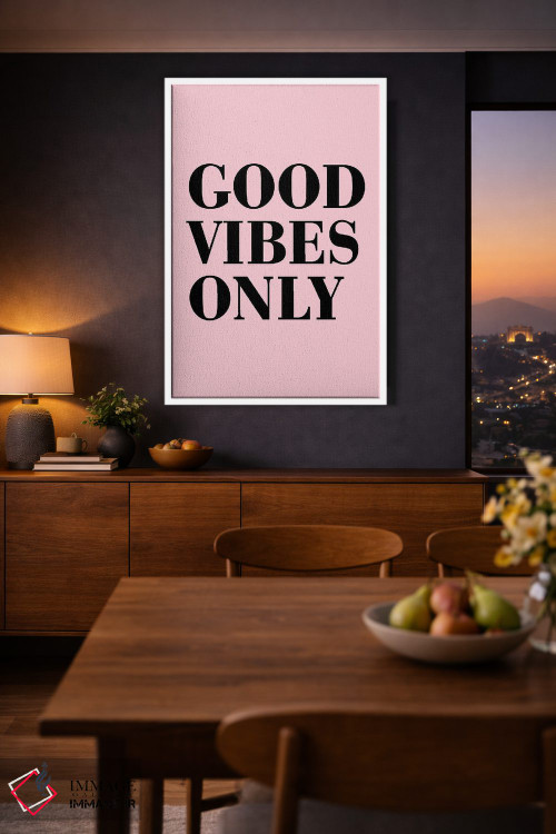 تابلو مدرن فقط انرژی مثبت - سبک نئونی فانک اثر پیکسی پیپر - D2W