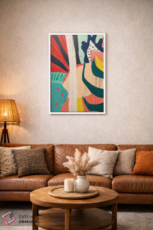 تابلو انتزاعی اشکال انتزاعی نقاشی شده اثر پیکسی پیپر - D2W