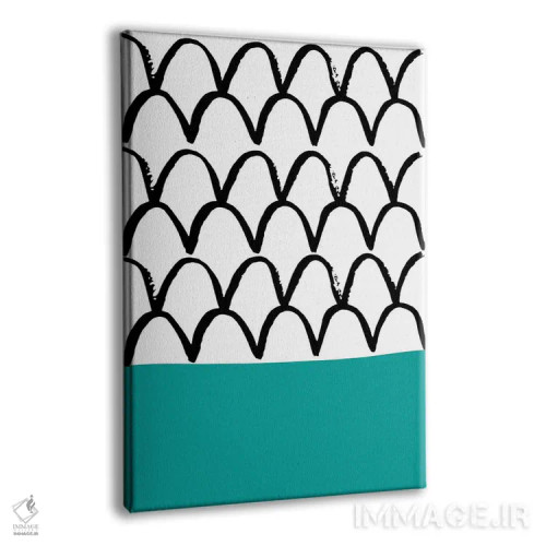 تابلو مینیمال فلس ماهی فیروزه ای نئون فانک اثر پیکسی پیپر - نمای پرسپکتیو محصول