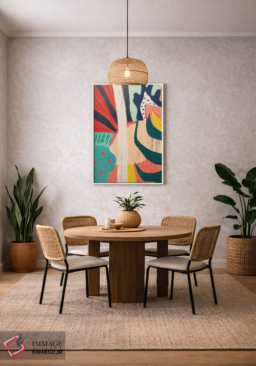 تابلو انتزاعی اشکال انتزاعی نقاشی شده اثر پیکسی پیپر - D3W