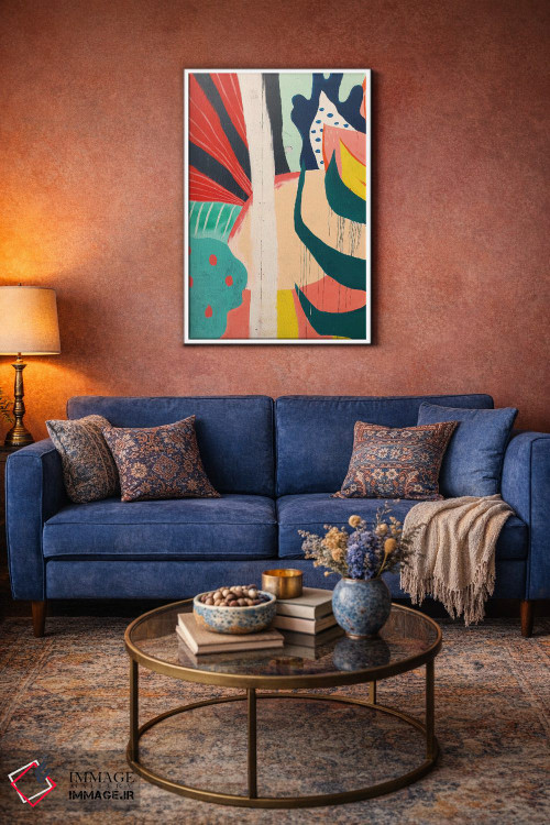 تابلو انتزاعی اشکال انتزاعی نقاشی شده اثر پیکسی پیپر - D4W