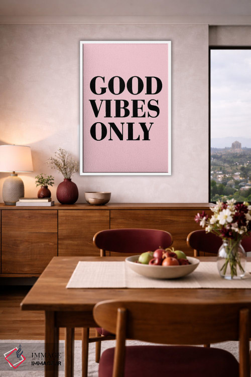 تابلو مدرن فقط انرژی مثبت - سبک نئونی فانک اثر پیکسی پیپر - D4W