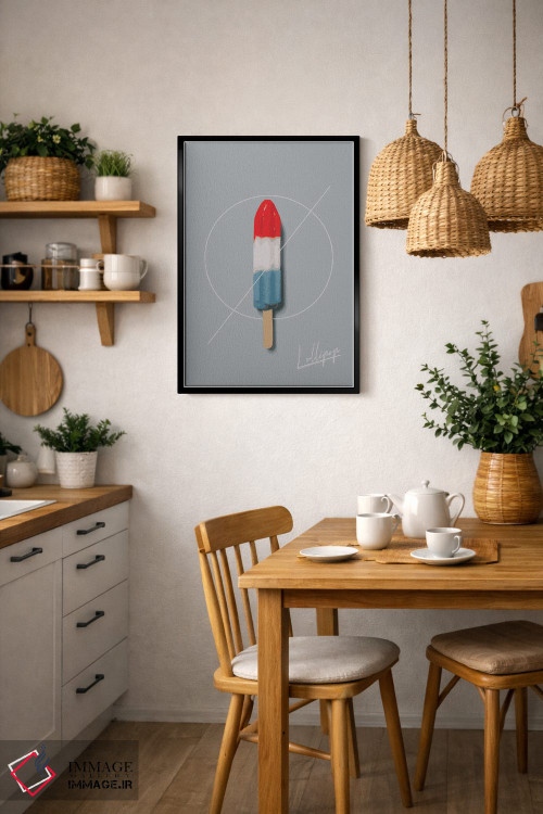 تابلو مدرن آب نبات چوبی اثر پیکسی پیپر - D6B