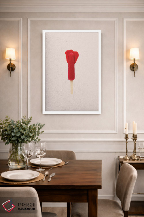 تابلو مینیمال قرمز آب شده اثر پیکسی پیپر - D1W