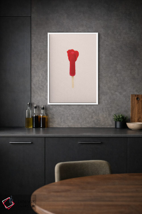 تابلو مینیمال قرمز آب شده اثر پیکسی پیپر - D2W
