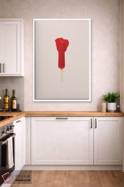 تابلو مینیمال قرمز آب شده اثر پیکسی پیپر - D3W