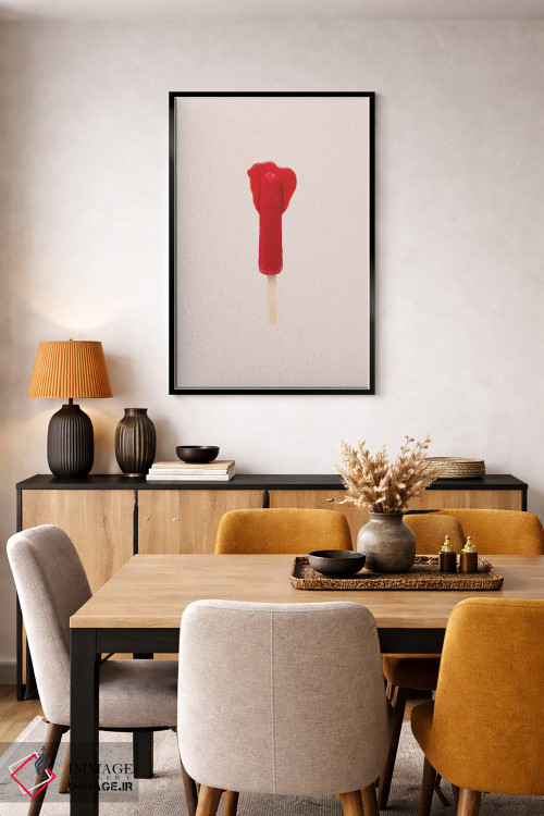 تابلو مینیمال قرمز آب شده اثر پیکسی پیپر - D5B