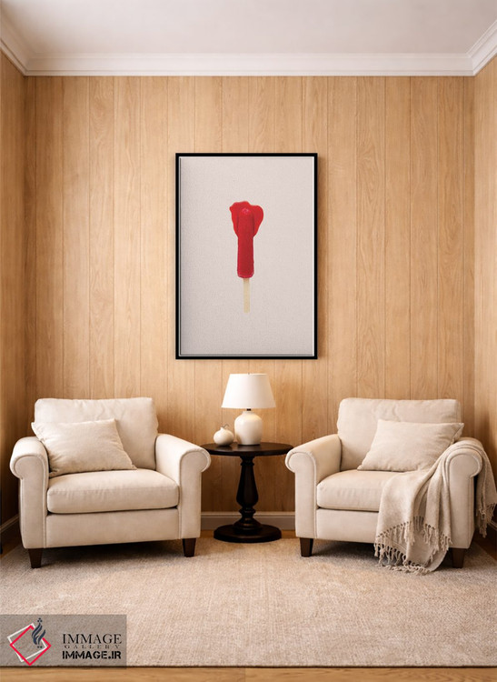 تابلو مینیمال قرمز آب شده اثر پیکسی پیپر - D4B