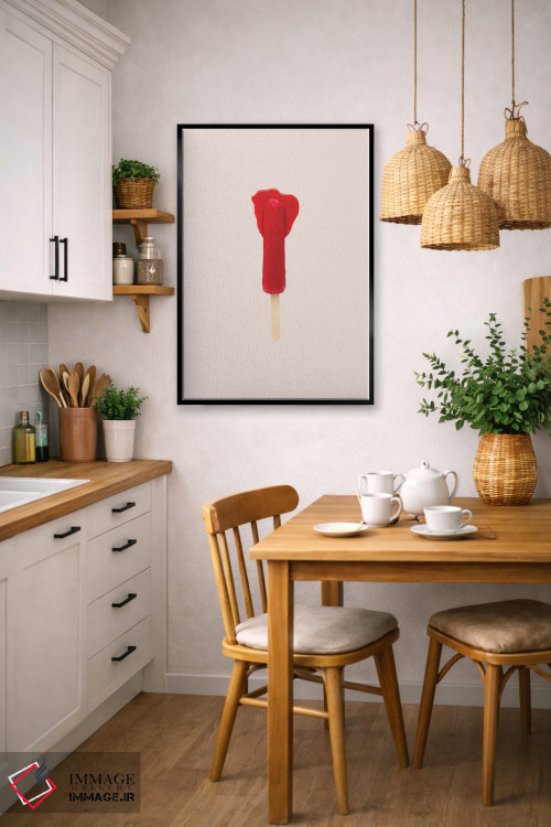 تابلو مینیمال قرمز آب شده اثر پیکسی پیپر - D6B