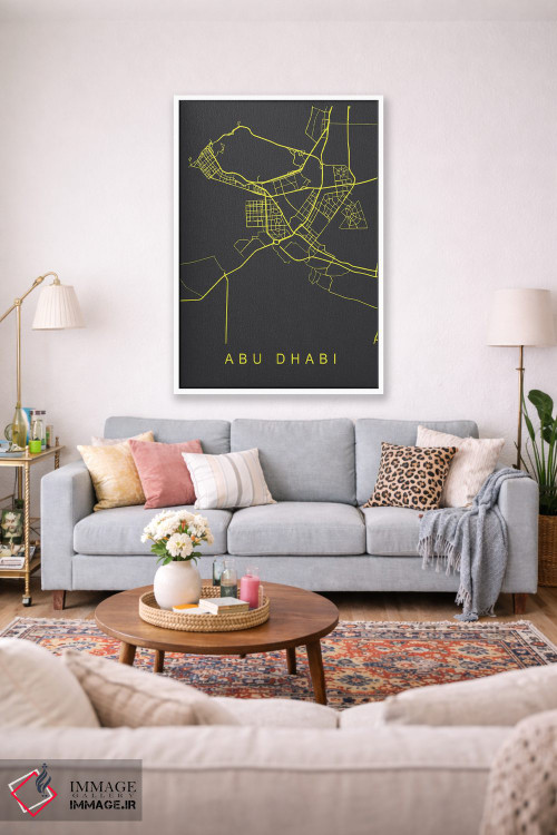 تابلو دکوراتیو نقشه ابوظبی اثر پیکسی پیپر - D1W