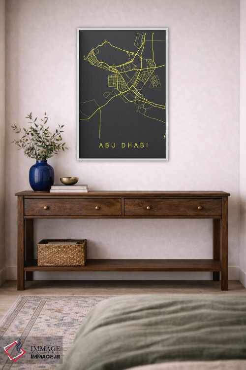 تابلو دکوراتیو نقشه ابوظبی اثر پیکسی پیپر - D4W