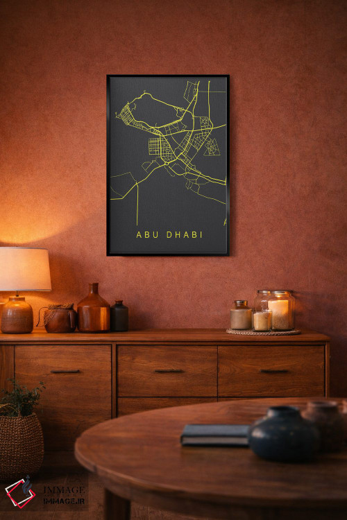 تابلو دکوراتیو نقشه ابوظبی اثر پیکسی پیپر - D6B