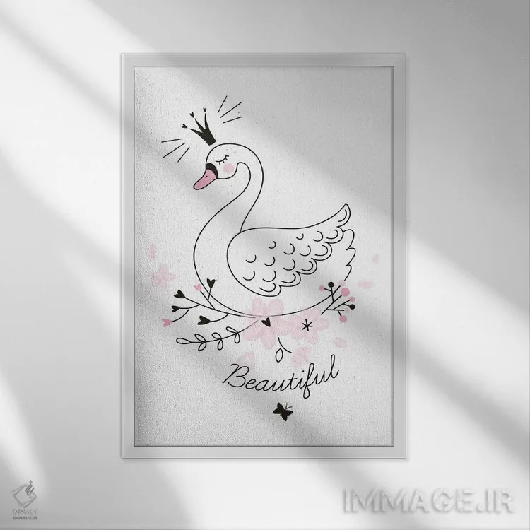 تابلو مینیمال قوی زیبا اثر پیکسی پیپر - نمای قابدار سفید