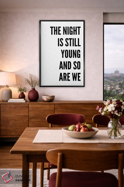 تابلو دکوراتیو هنوز شب جوان است اثر پیکسی پیپر - D4B