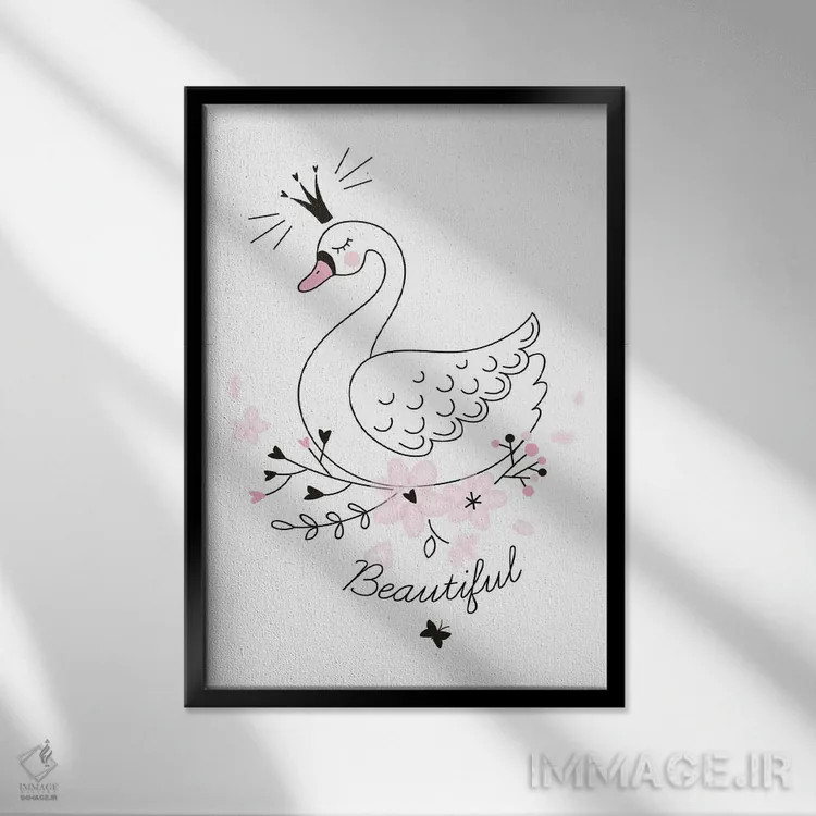 تابلو مینیمال قوی زیبا اثر پیکسی پیپر - نمای قابدار مشکی