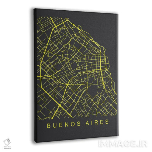 تابلو دکوراتیو نقشه بوئنوس آیرس اثر پیکسی پیپر - نمای پرسپکتیو محصول