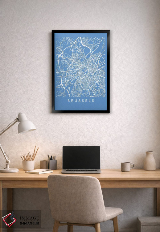 تابلو دکوراتیو نقشه بروکسل اثر پیکسی پیپر - D3B