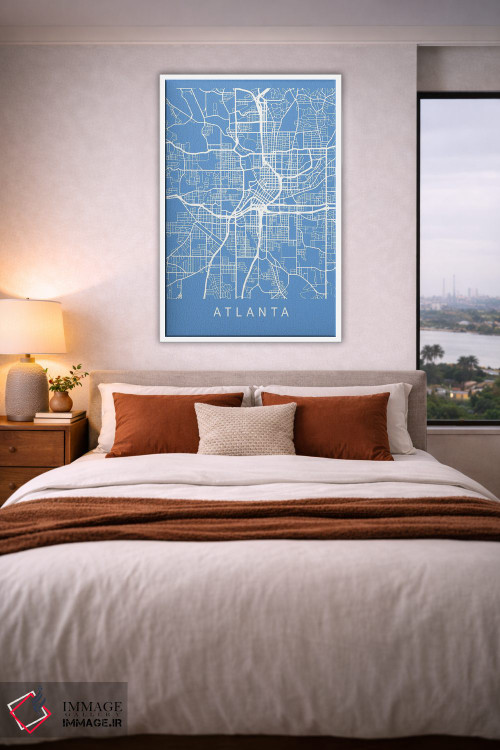 تابلو دکوراتیو نقشه آتلانتا اثر پیکسی پیپر - D4W