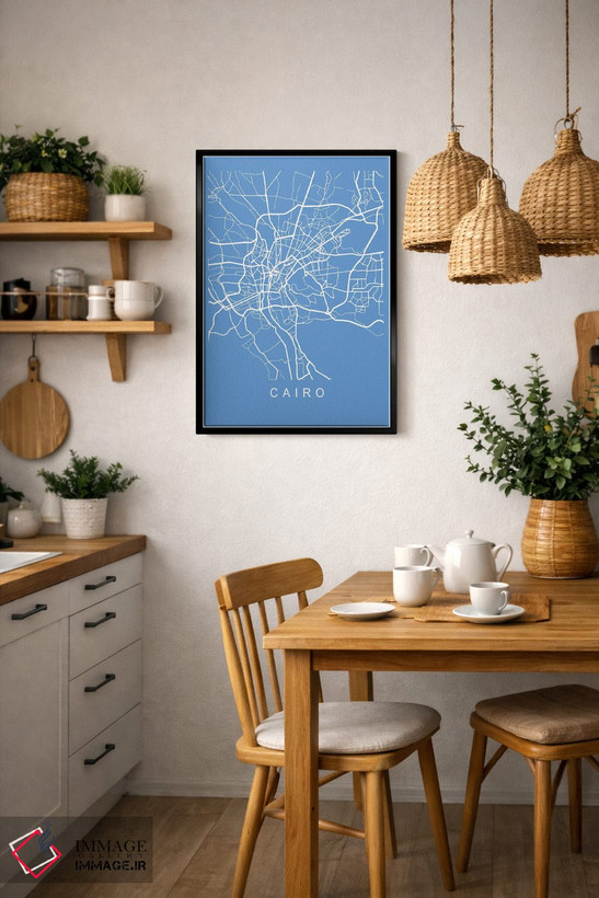 تابلو دکوراتیو نقشه قاهره اثر پیکسی پیپر - D6B