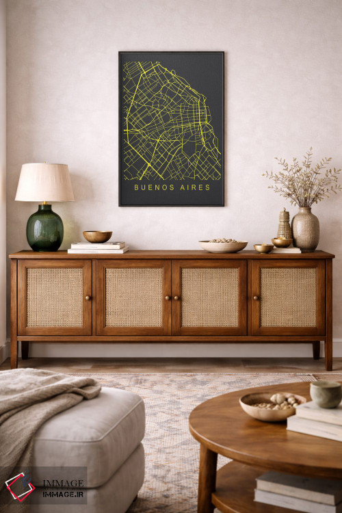 تابلو دکوراتیو نقشه بوئنوس آیرس اثر پیکسی پیپر - D4B