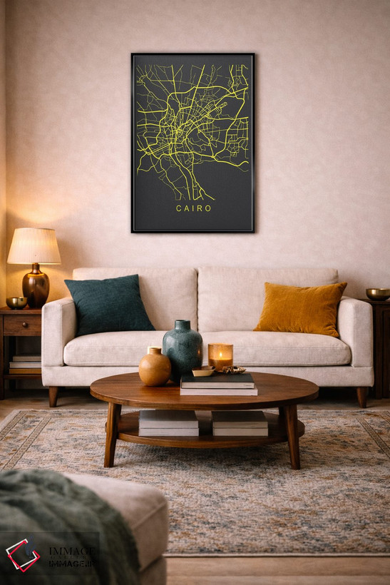 تابلو دکوراتیو نقشه قاهره اثر پیکسی پیپر - D5B