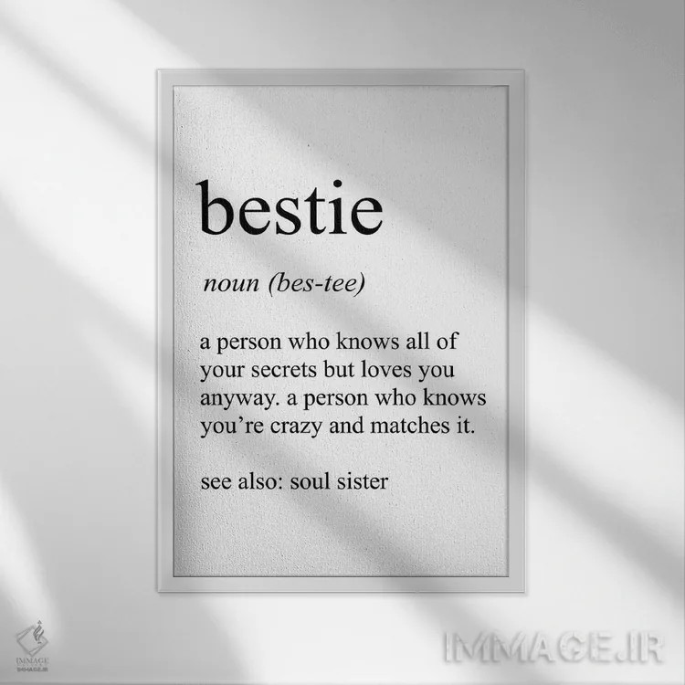 تابلو دکوراتیو بهترین دوست اثر پیکسی پیپر - نمای قابدار سفید