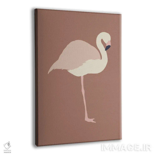 تابلو مینیمال فلامینگو پاییزی اثر پیکسی پیپر - نمای پرسپکتیو محصول