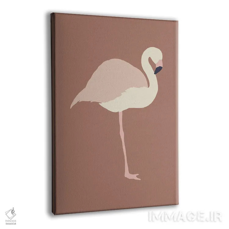 تابلو مینیمال فلامینگو پاییزی اثر پیکسی پیپر - نمای پرسپکتیو محصول